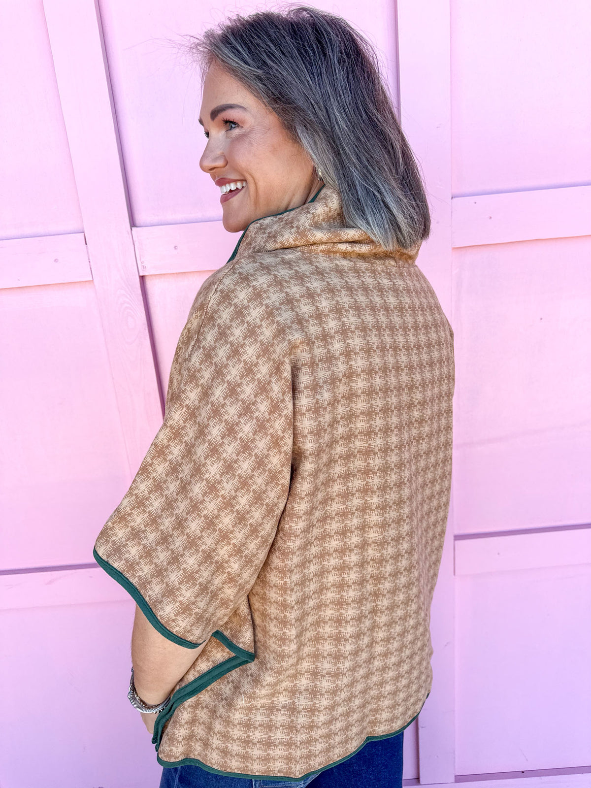 Hint of Houndstooth Poncho