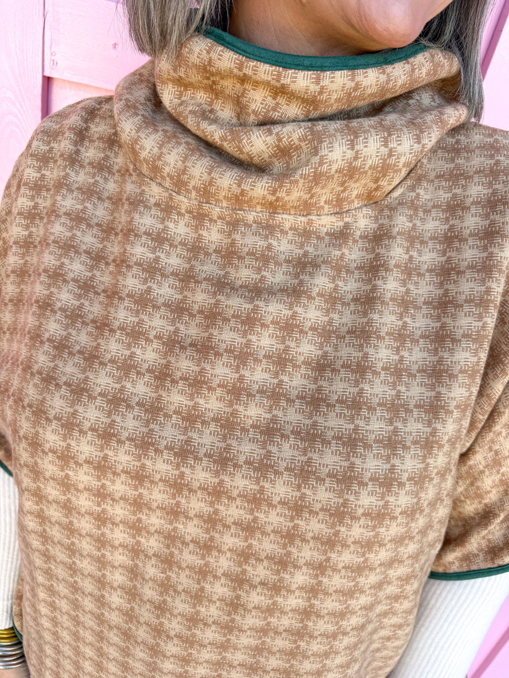 Hint of Houndstooth Poncho