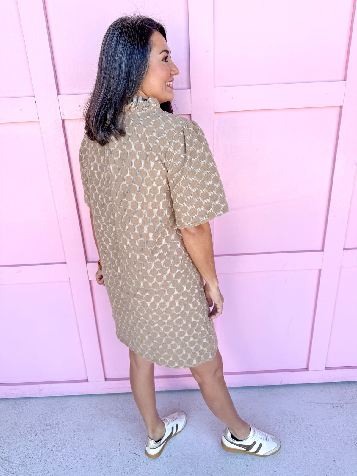 Little Details Polka Dot Dress - Mocha