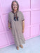 Jincy's Women's Boutique Every Stripe Midi Maxi Brown & Ivory Dress Everyday Wear Entro D30434