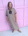 Jincy's Women's Boutique Every Stripe Midi Maxi Brown & Ivory Dress Everyday Wear Entro D30434