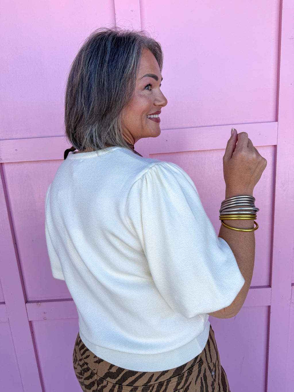 Southern Charm Puff Sleeve Top - Ivory