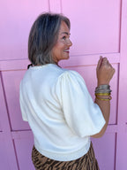 Southern Charm Puff Sleeve Top - Ivory