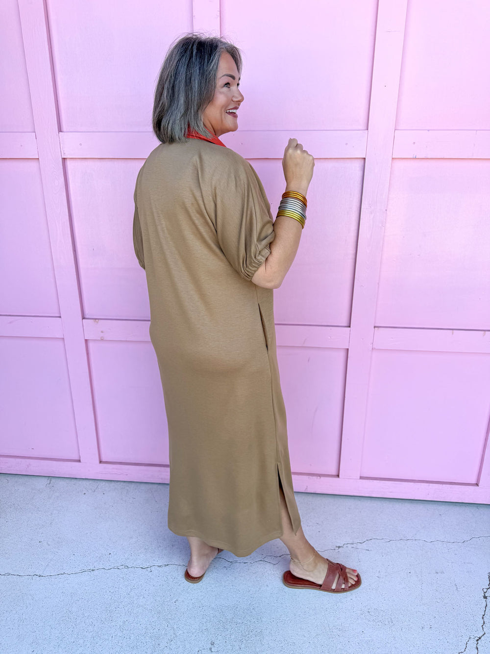 Sweet Moments Dress - Taupe