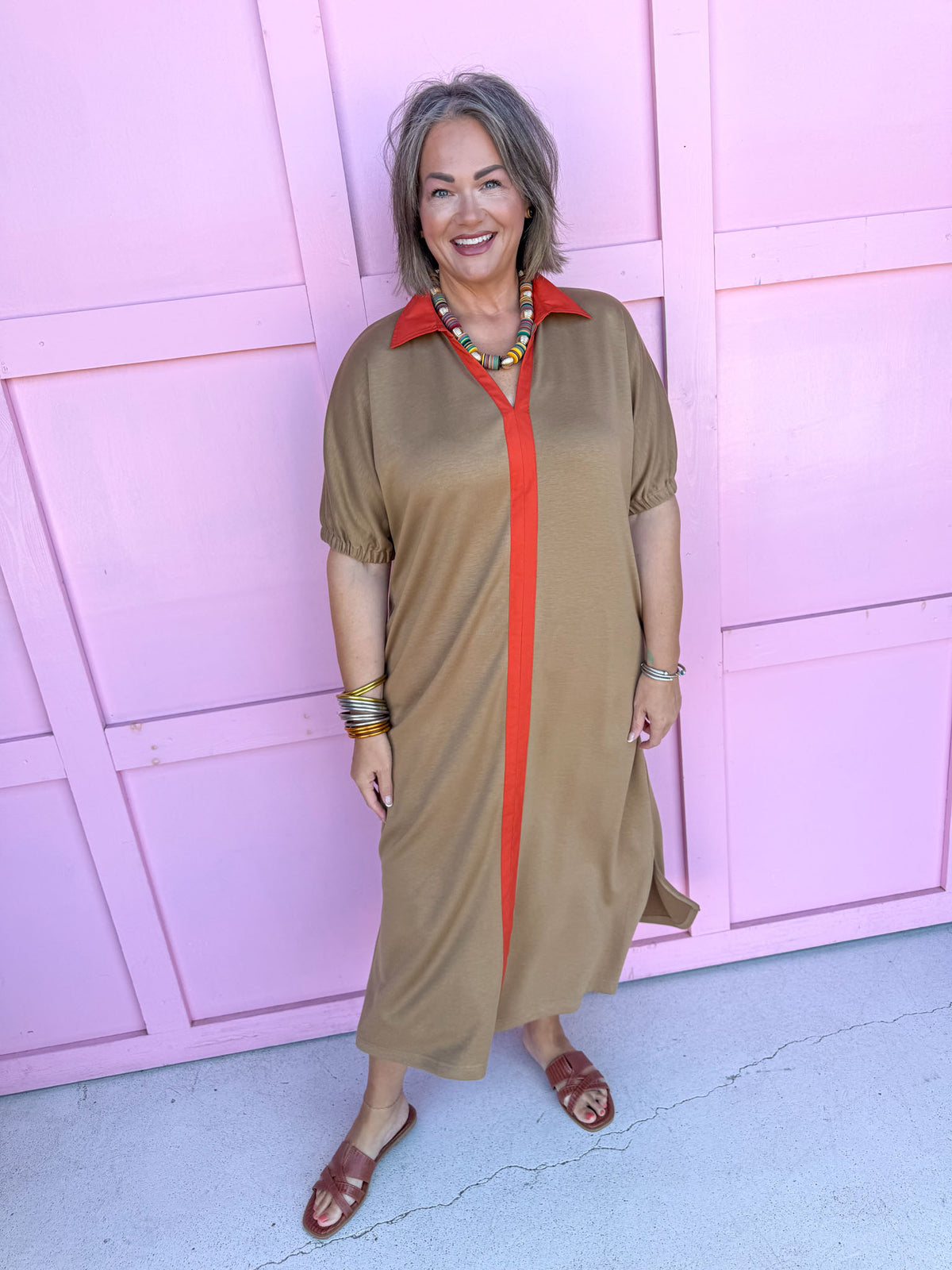 Sweet Moments Dress - Taupe