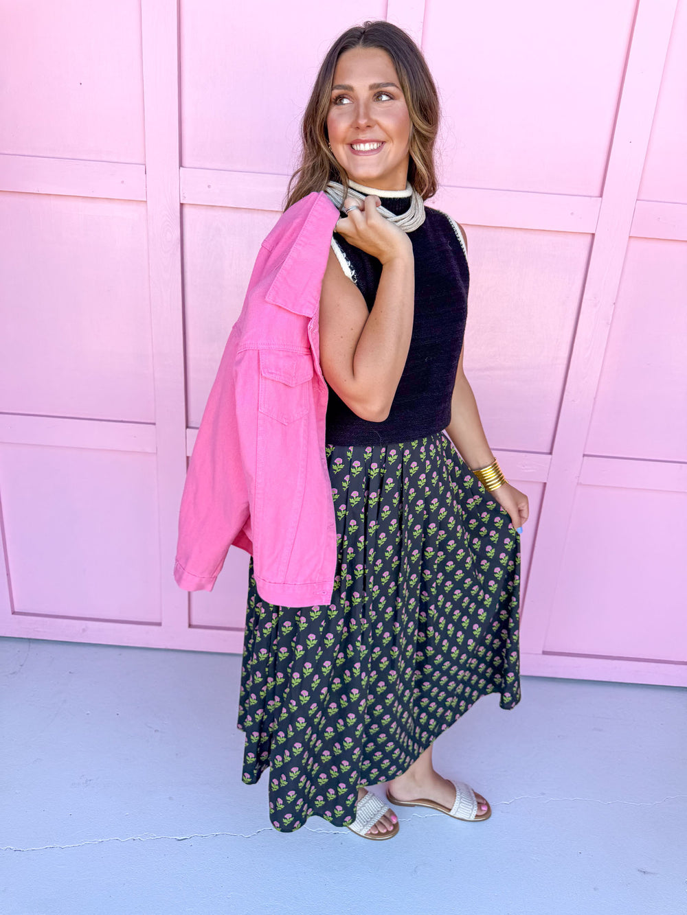 Jincy's Boutique Women's Layering Pink Jean Jacket