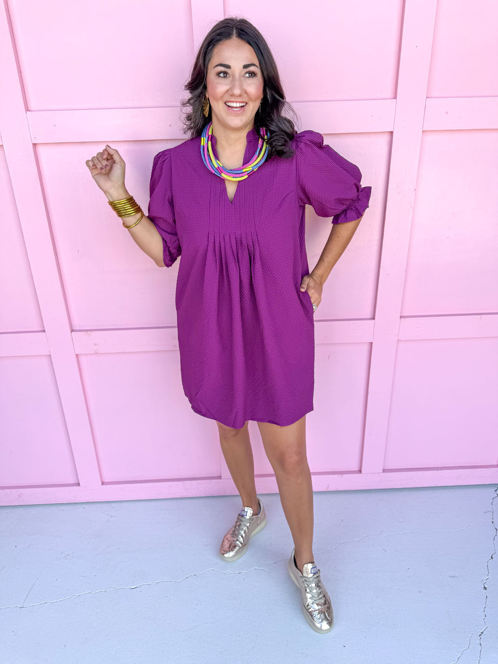 midi length berry v neck waffle material womens boutique Jincy's