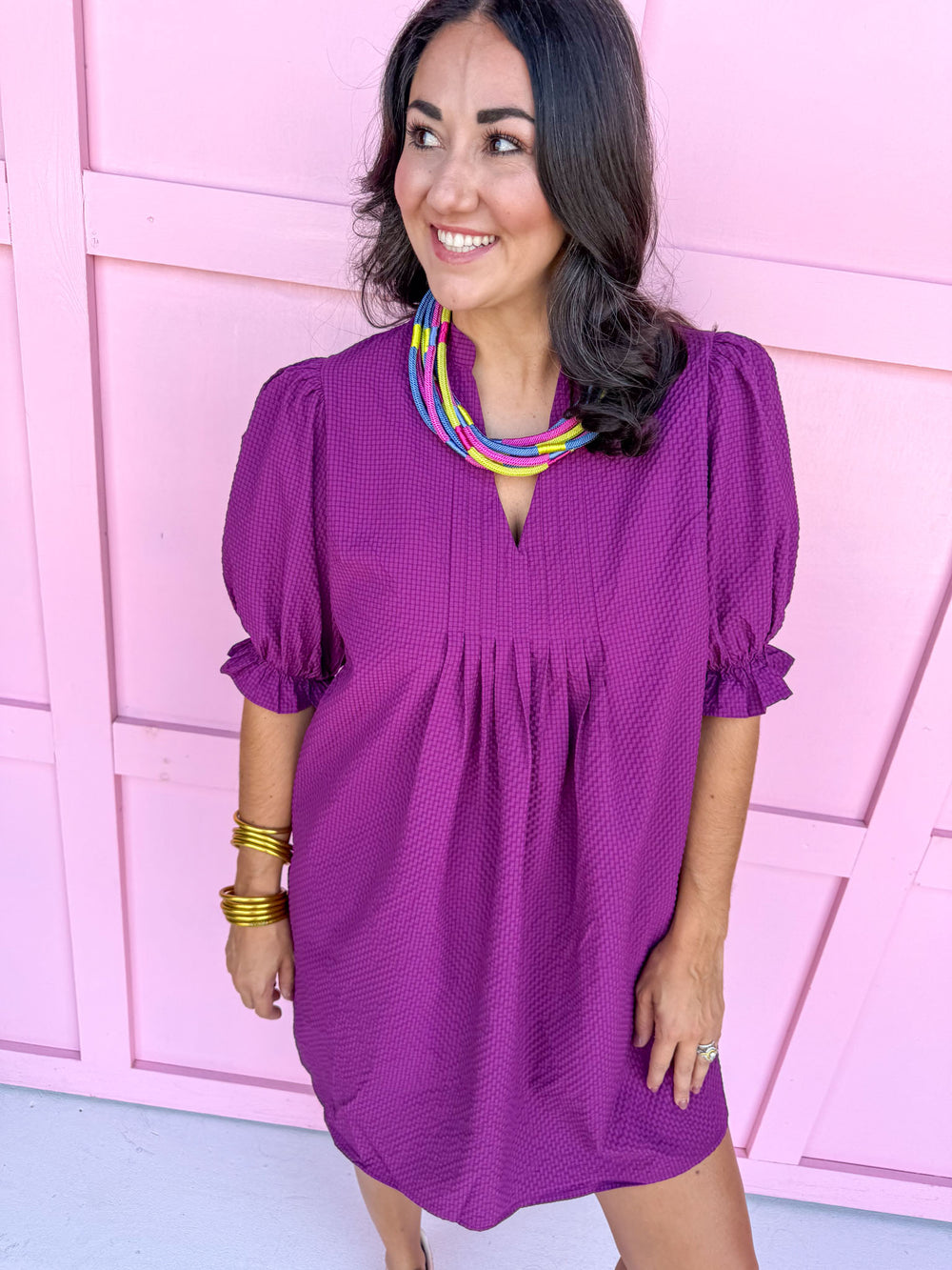 midi length berry v neck waffle material womens boutique Jincy's