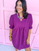 midi length berry v neck waffle material womens boutique Jincy's