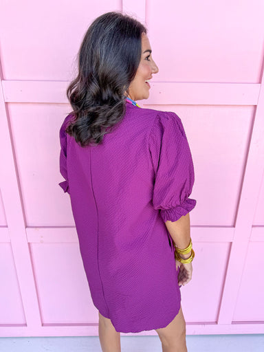 midi length berry v neck waffle material womens boutique Jincy's