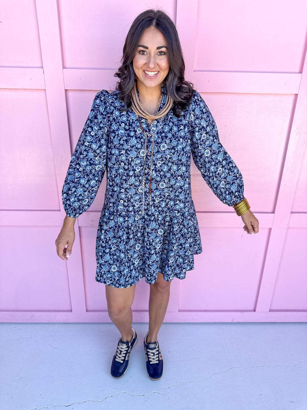 womens boutique dress mini length navy floral print button front lined jincy's