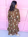 fall styles womens boutique midi length brown floral print jincy's