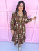 fall styles womens boutique midi length brown floral print jincy's