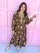 fall styles womens boutique midi length brown floral print jincy's