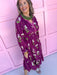 fall styles womens boutique midi length plum floral print jincy's