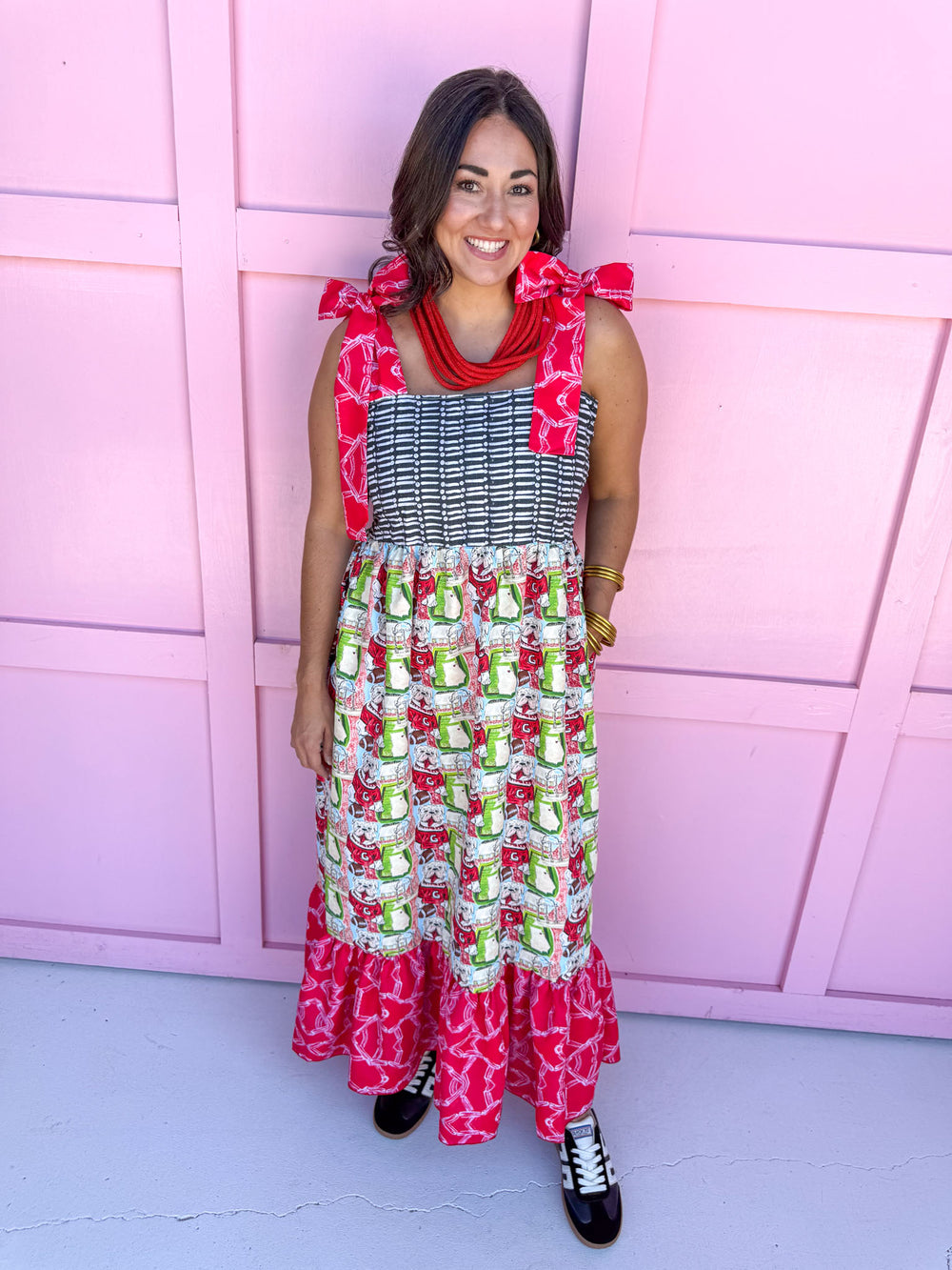 uga bow maxi dress womens boutique  gameday artwork jincy's