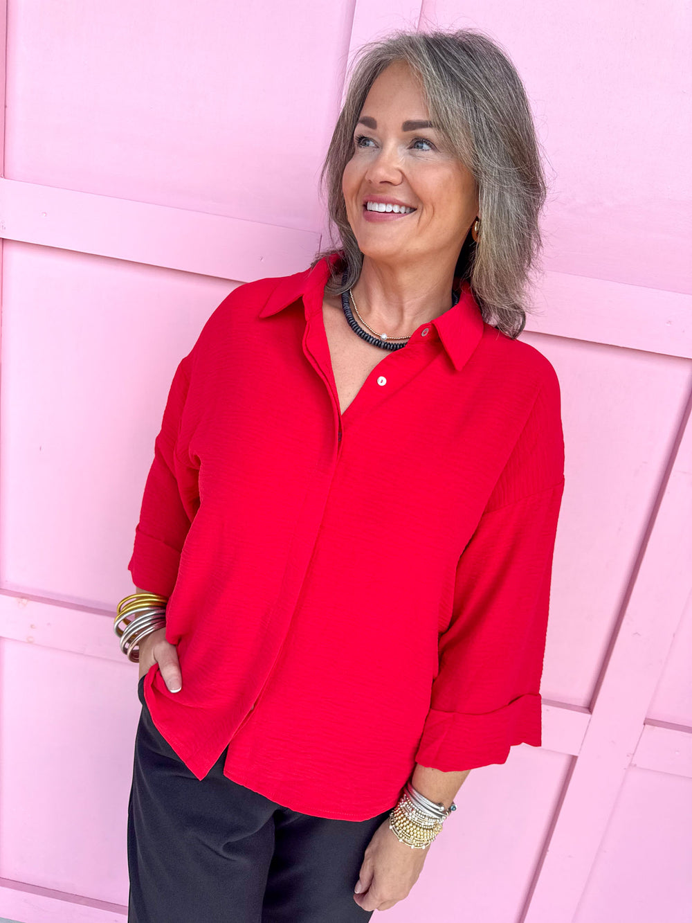 Gracefully Yours Top - Red