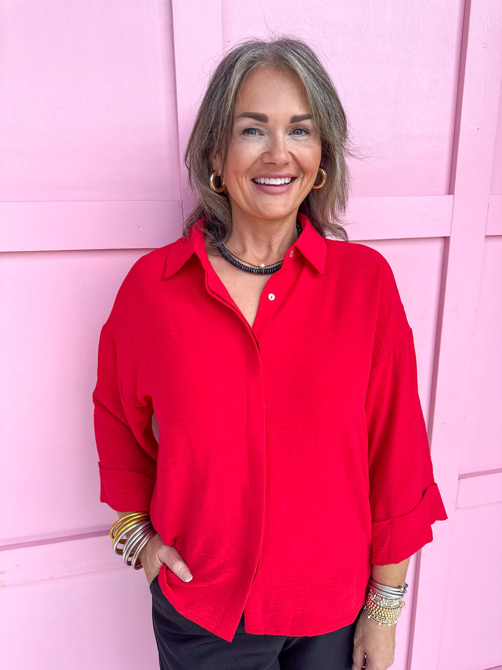 Gracefully Yours Top - Red