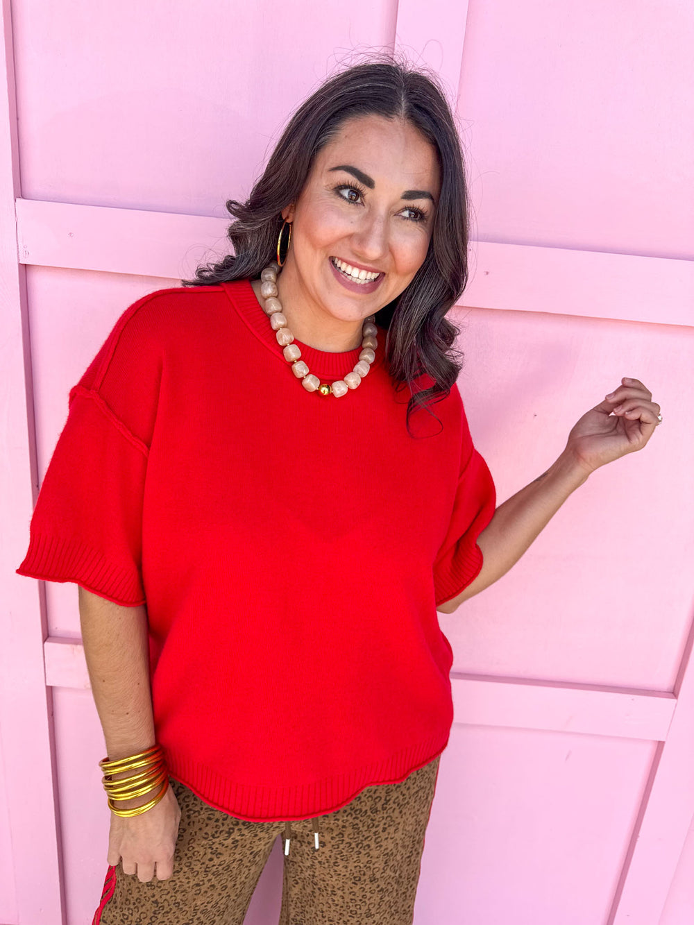 The Standard Knit Top - Red