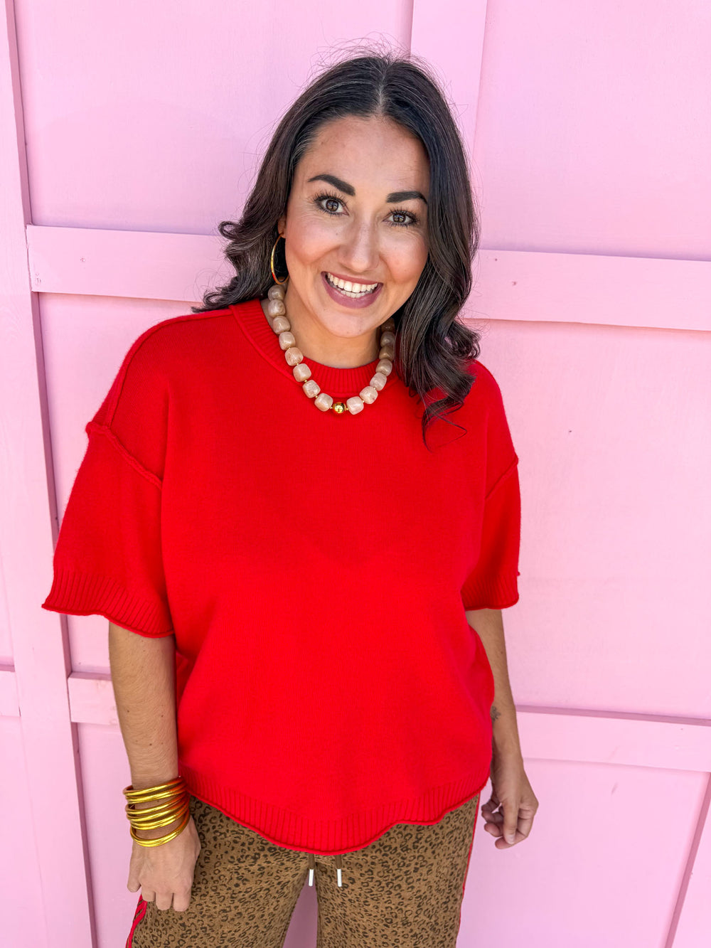 The Standard Knit Top - Red