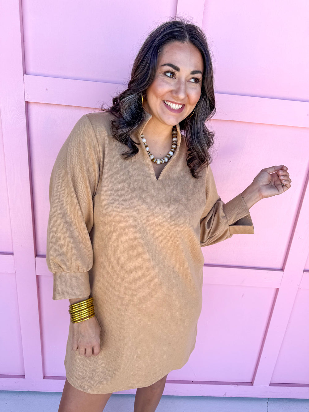 Mary Square | Hadley Dress - Latte