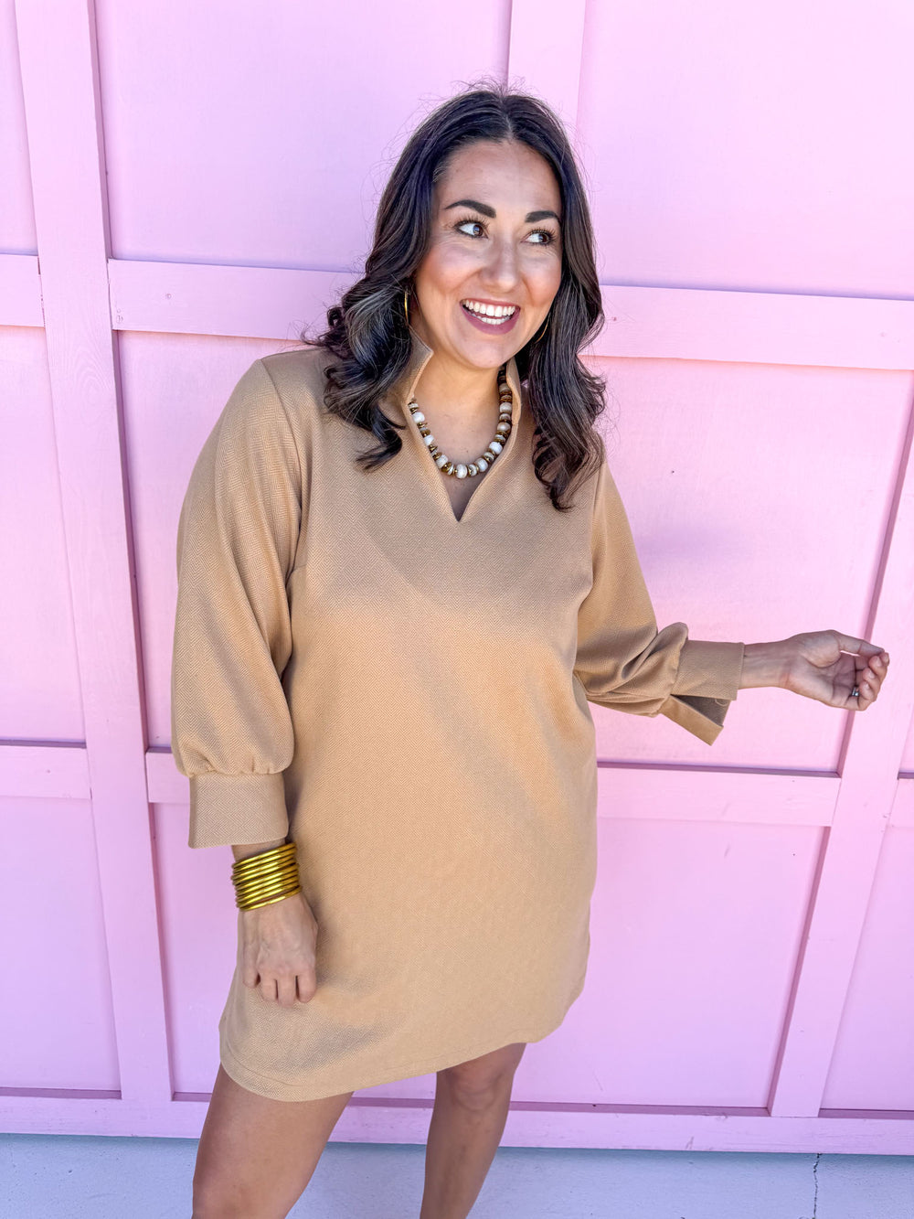 Mary Square | Hadley Dress - Latte