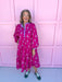 womens boutique dress magenta button front long sleeves fall dress jincy's 