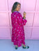 womens boutique dress magenta button front long sleeves fall dress jincy's 