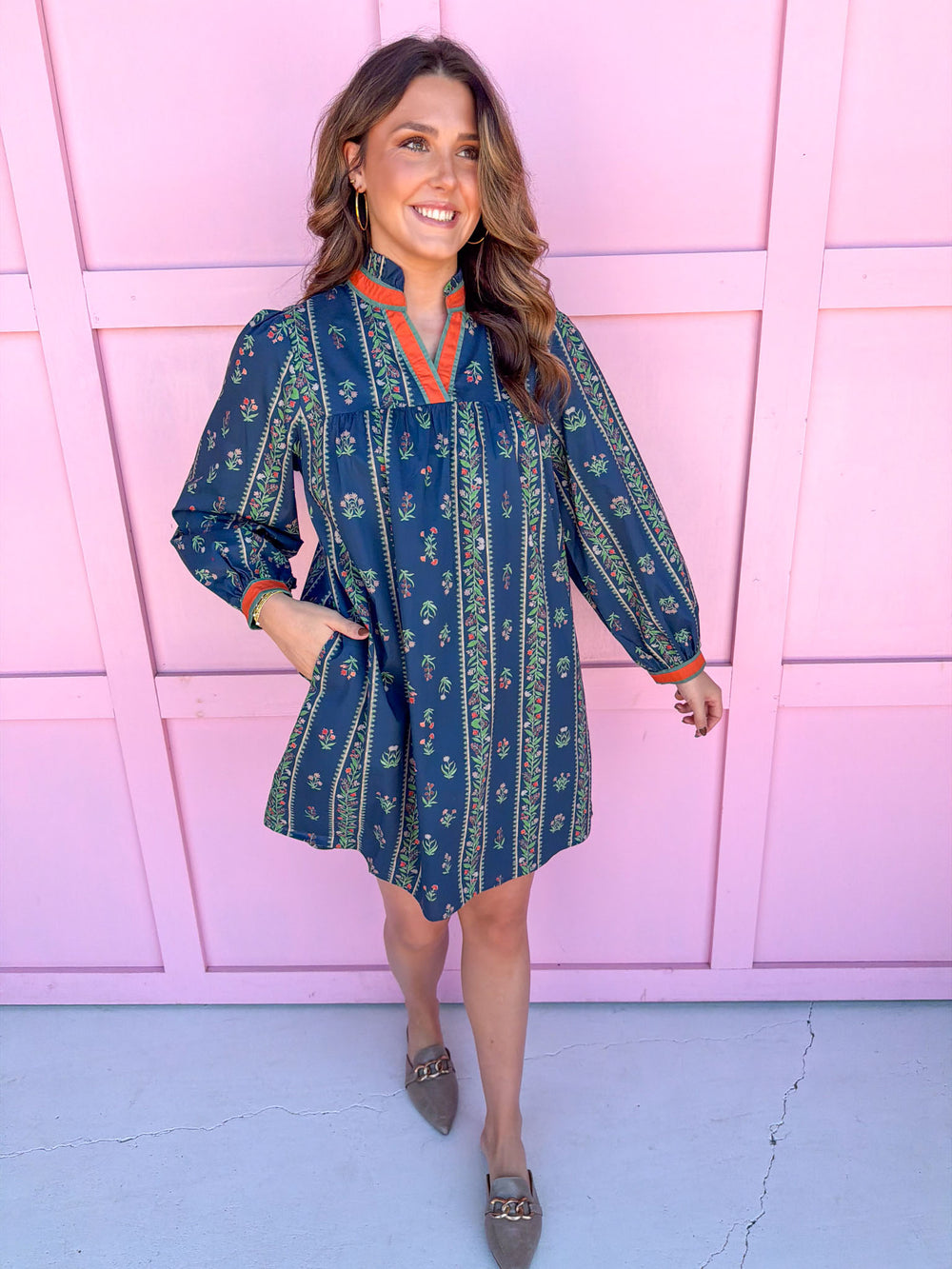 Pick Of The Patch Dress - Navy