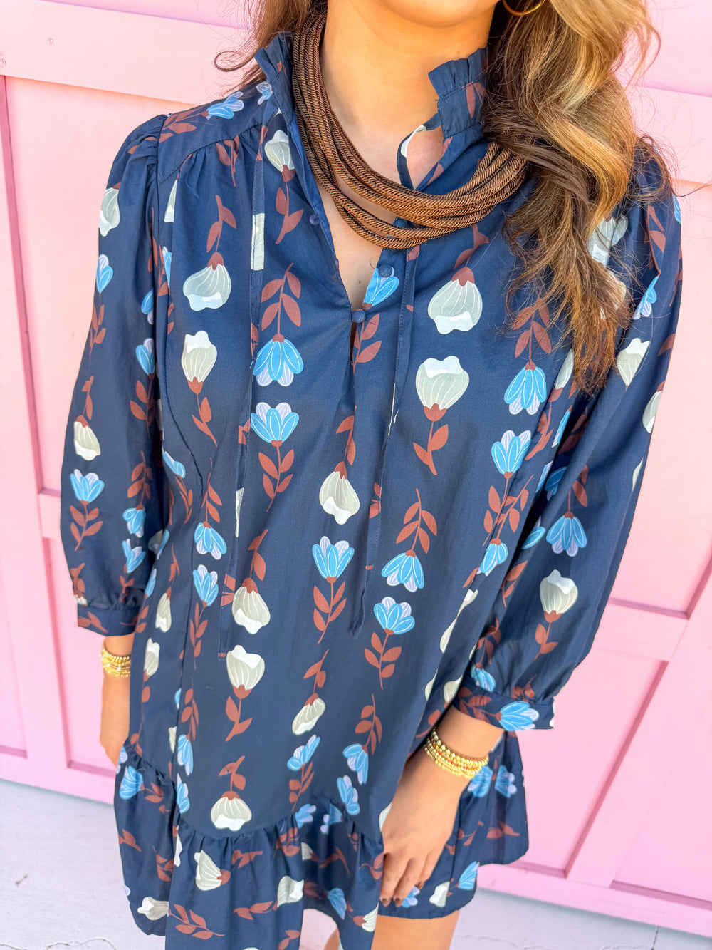 womens boutique dress floral fall colors mini length buttons jincy's