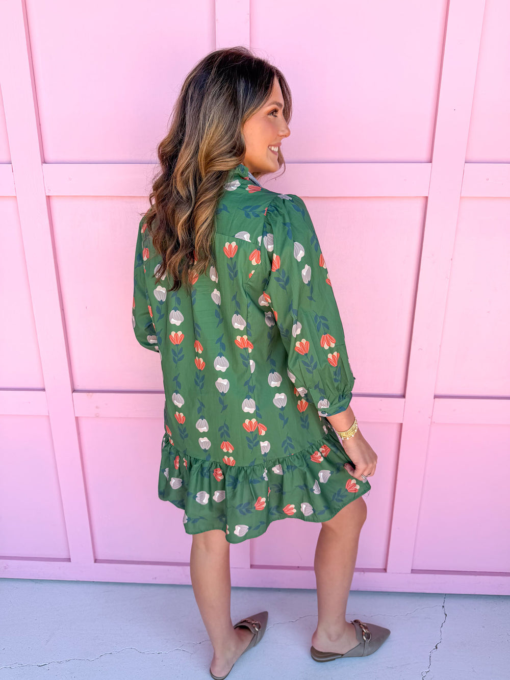 womens boutique dress floral fall colors mini length buttons jincy's