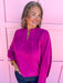 womens boutique long sleeve magenta v neck ruffle collar jincy's 
