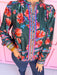 womens boutique button up top long sleeve satin floral print jincy's