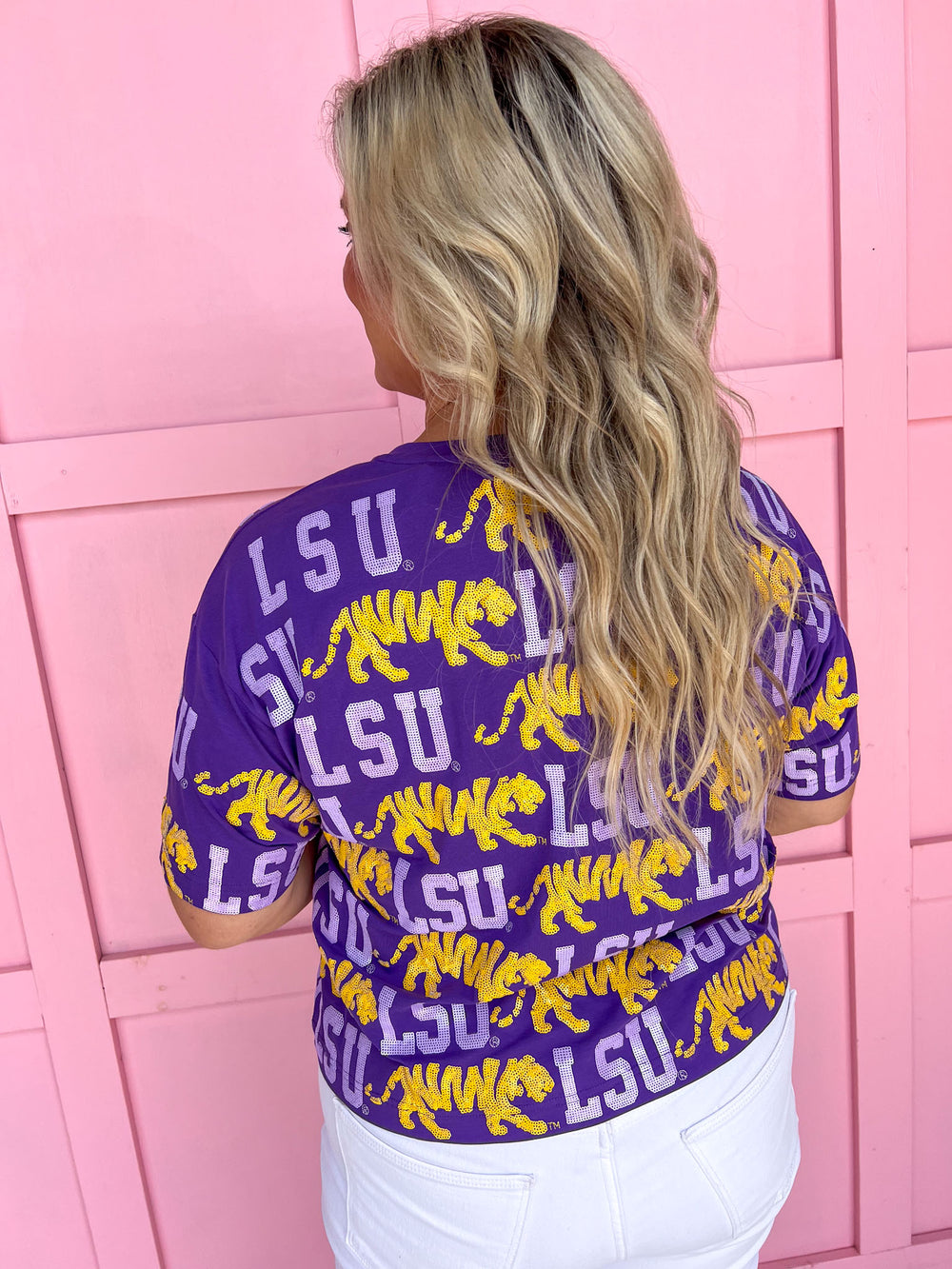 Stewart Simmons | Sequin Repeat Tee - LSU®