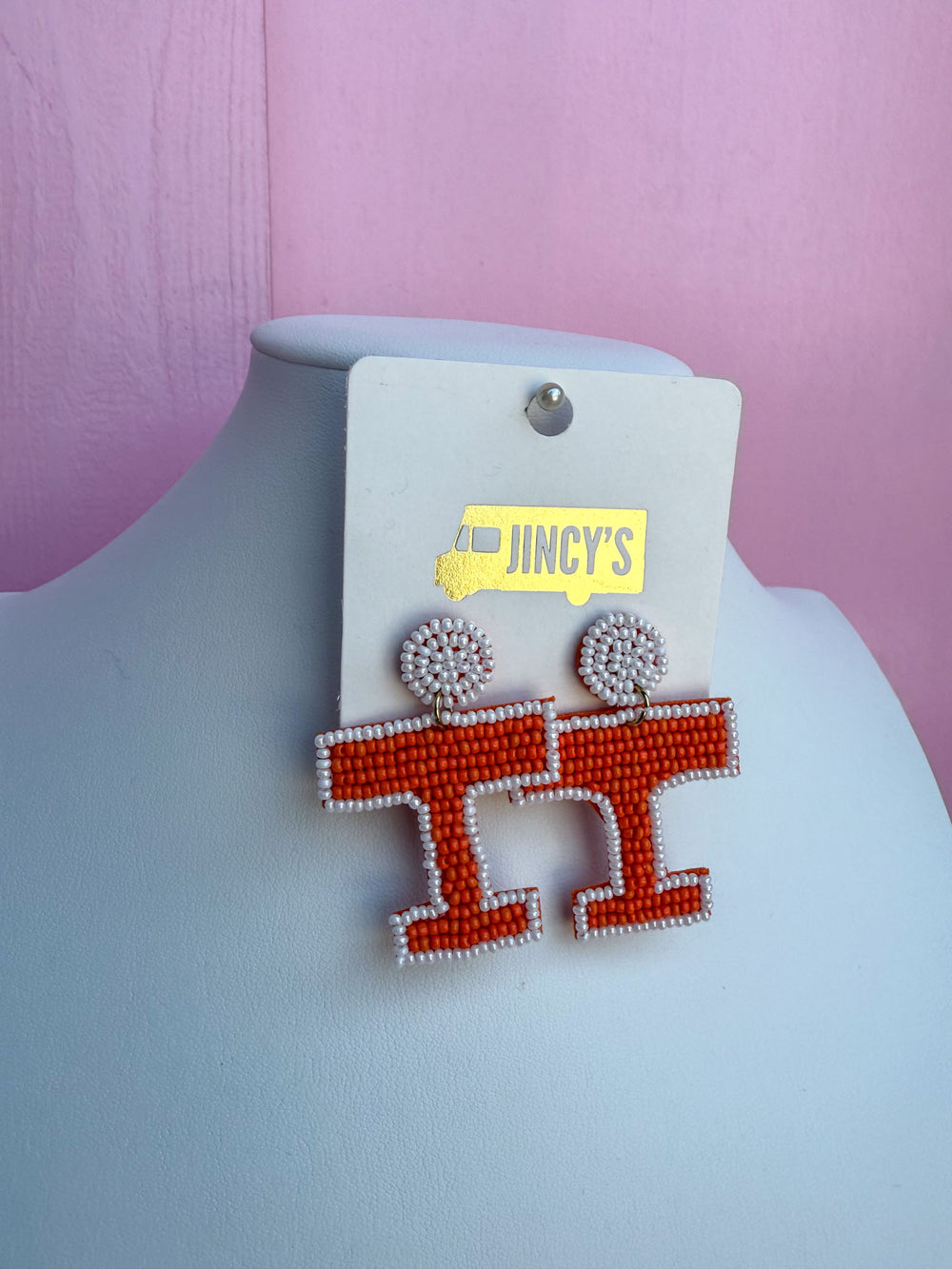 Game Day T Beaded Earrings