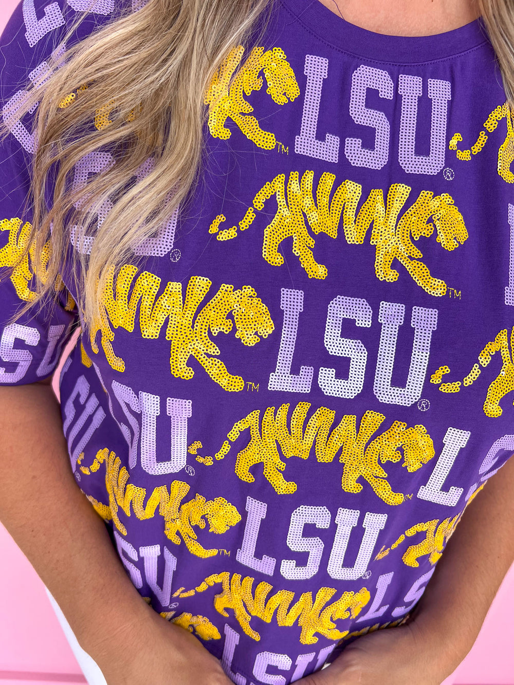 Stewart Simmons | Sequin Repeat Tee - LSU®