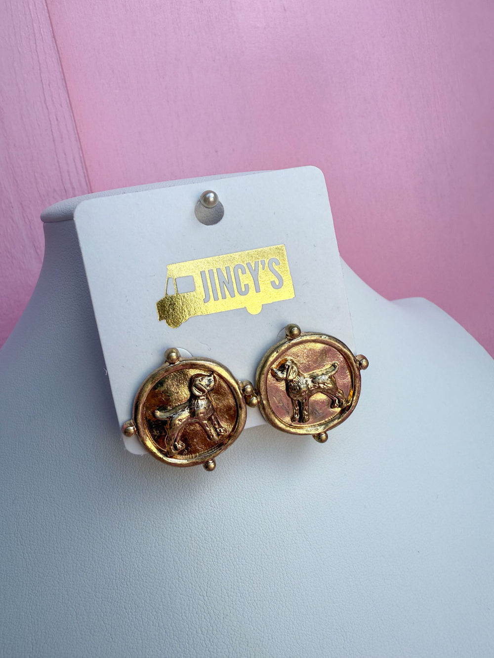 Hound Dog Coin Earrings