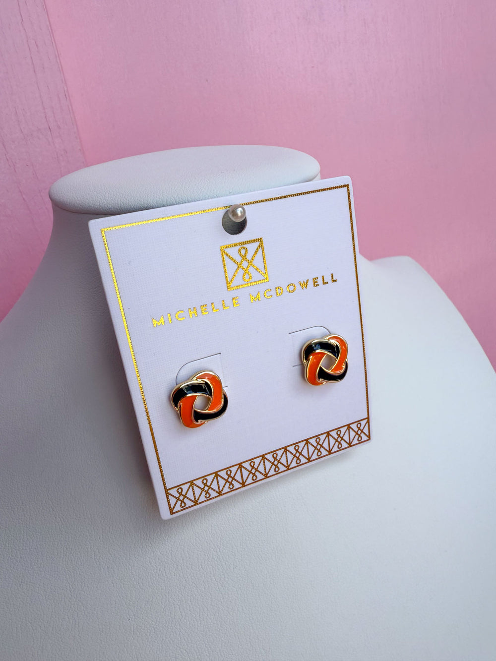 Michelle McDowell | Annie Earrings - Navy & Orange