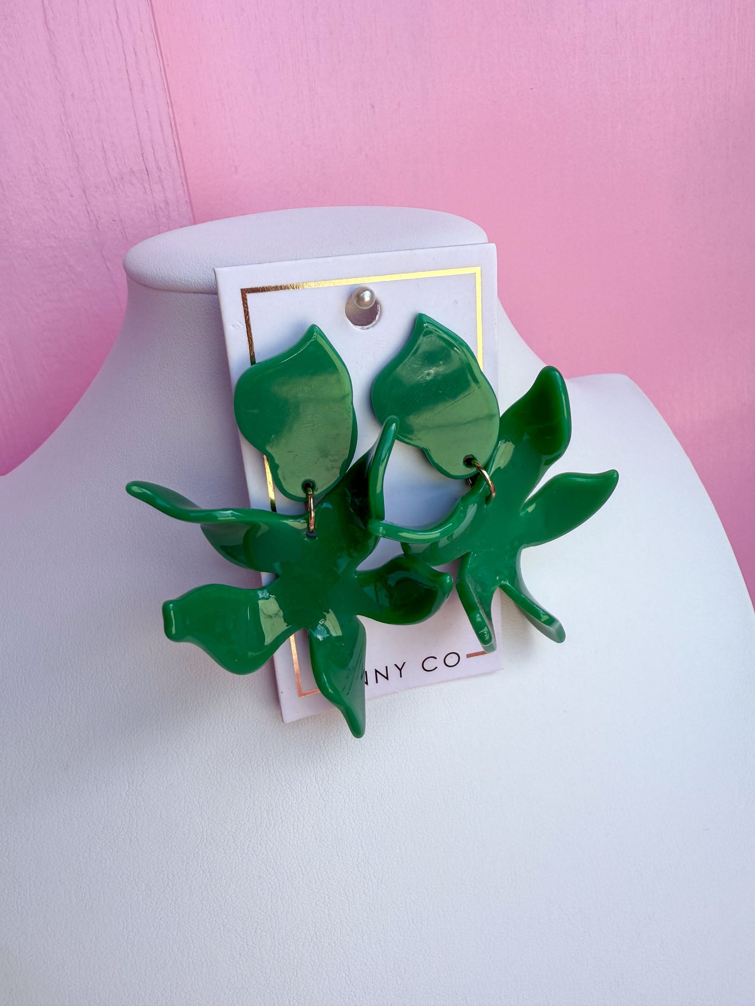 Jincy's Womens Boutique Linny Co Flora Earrings Kelly Green