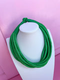Slub necklace kelly green womens multi layer Jincy's