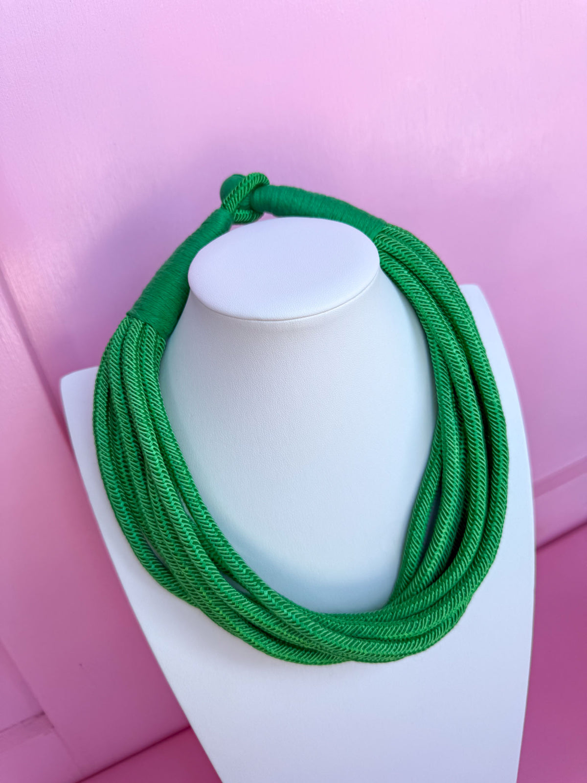 Slub necklace kelly green womens multi layer Jincy's