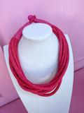 Multi Strand Slub Rope Necklace pink womens boutique jincy's