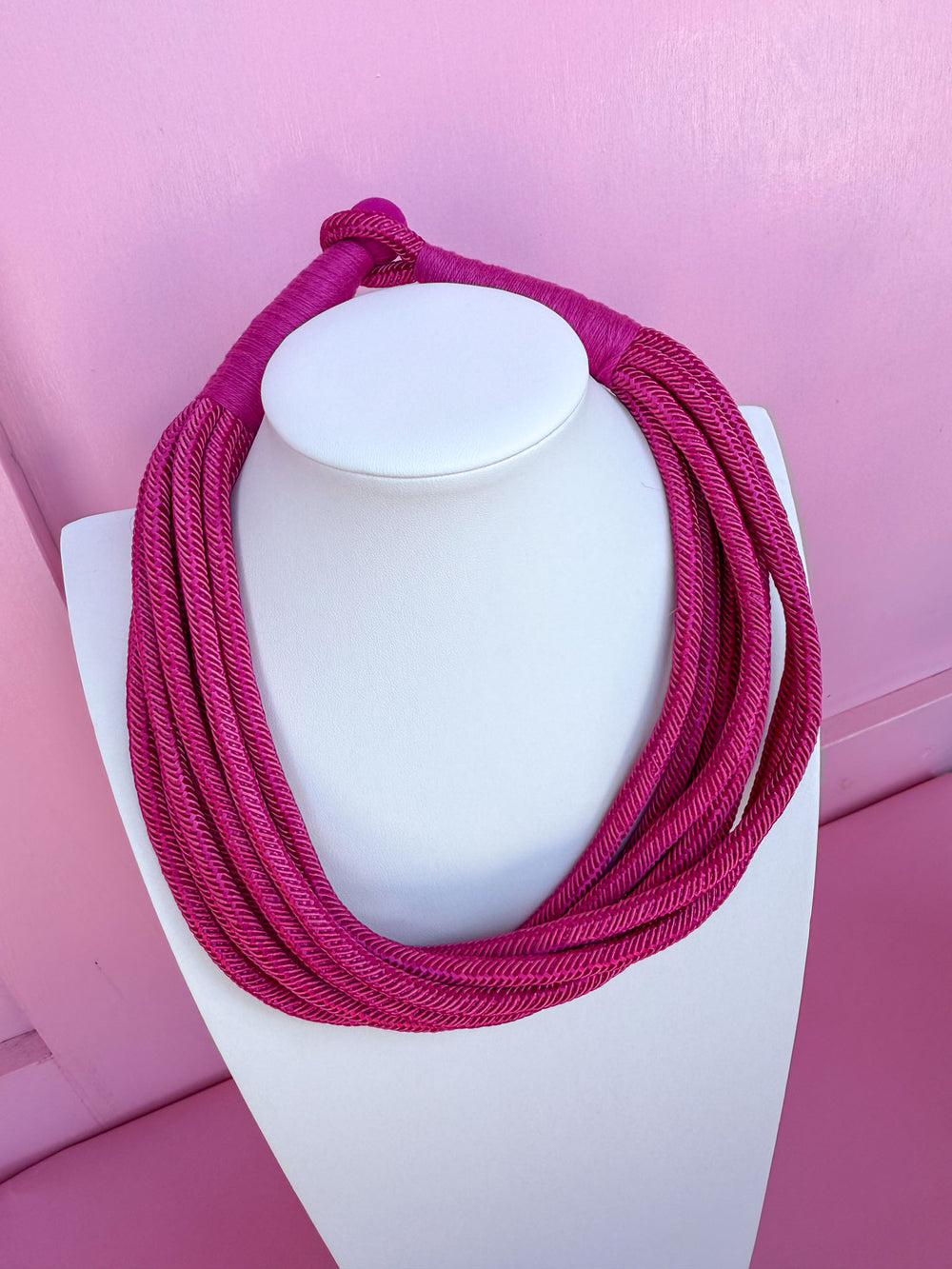 Slub Necklace Rope Necklace magenta  Women's boutique Jincy's 