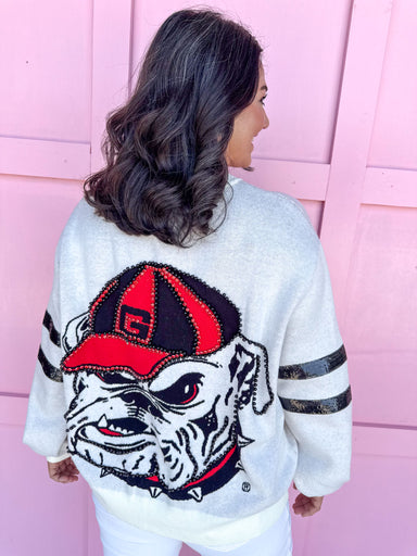 QUEEN OF SPARKLES UGA® Oversized Mascot Sweater Women's Boutique Jincy's 