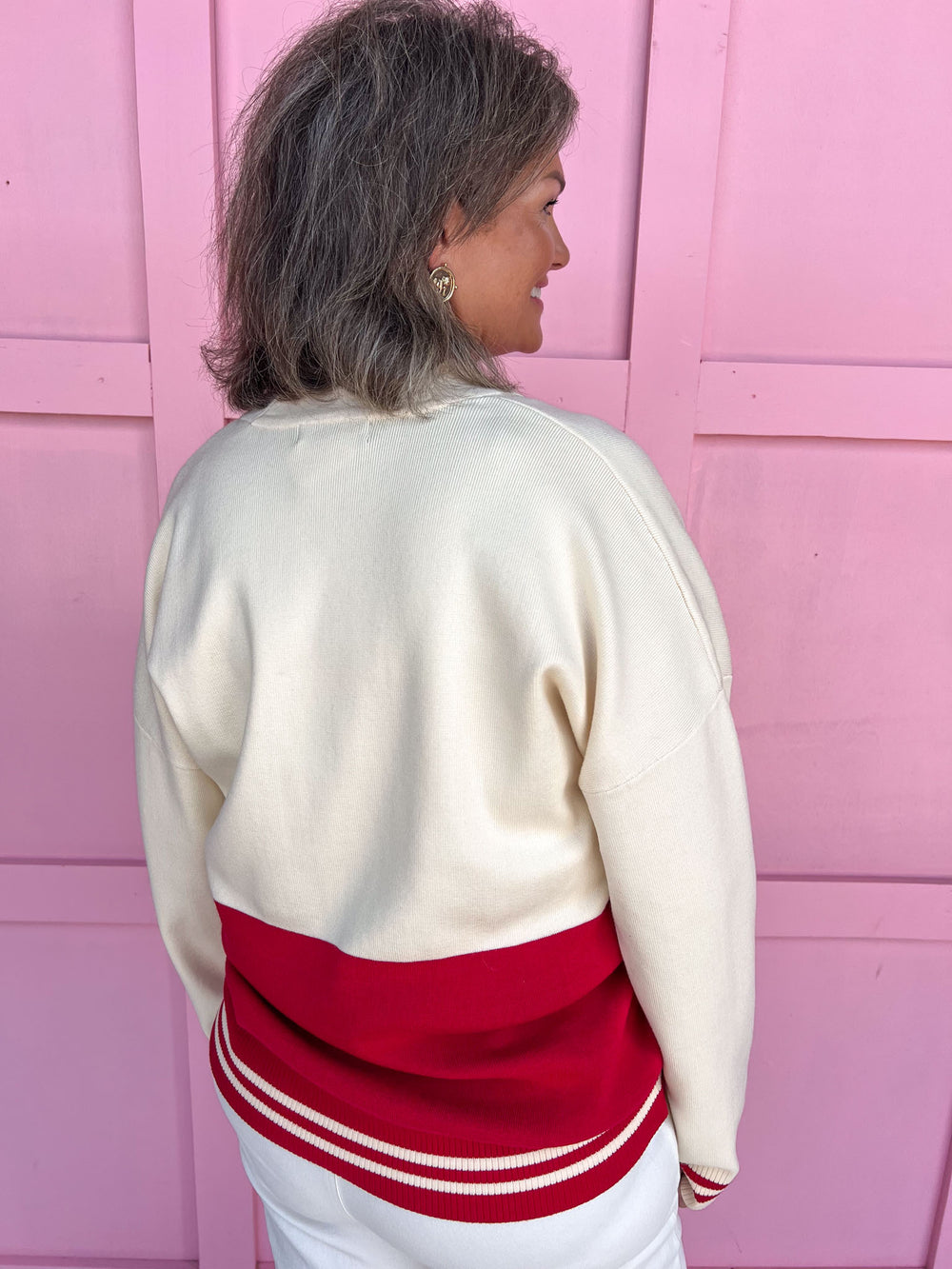 Georgia® Red Black Carley Cardigan