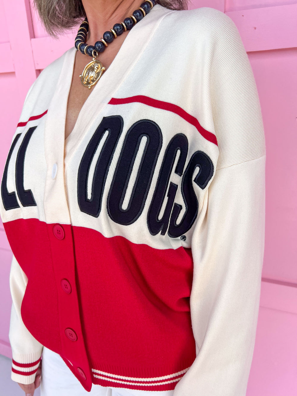 Georgia® Red Black Carley Cardigan