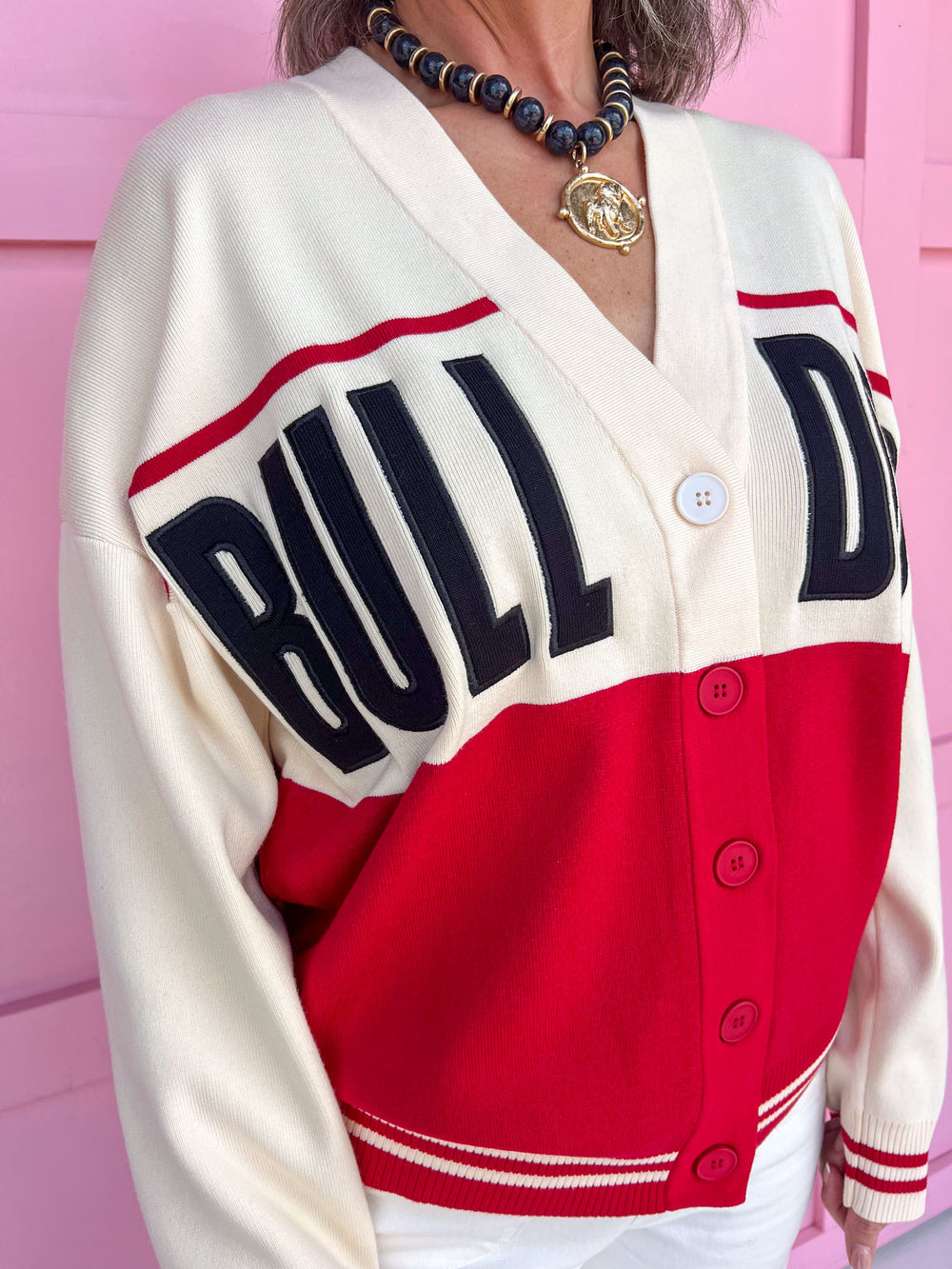 Georgia® Red Black Carley Cardigan