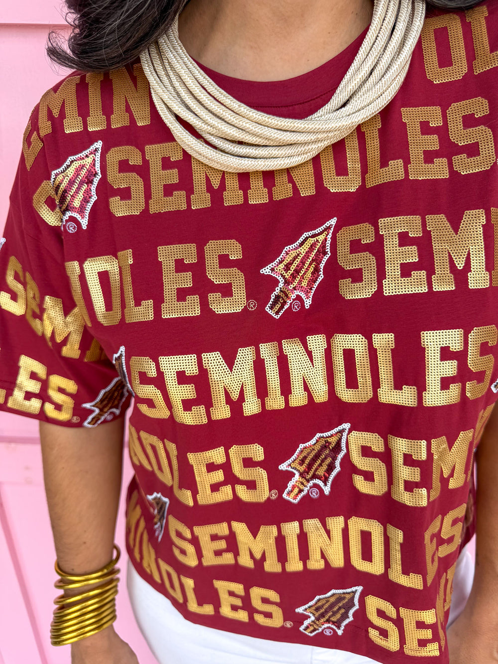 Stewart Simmons | Sequin Repeat Tee - FSU®