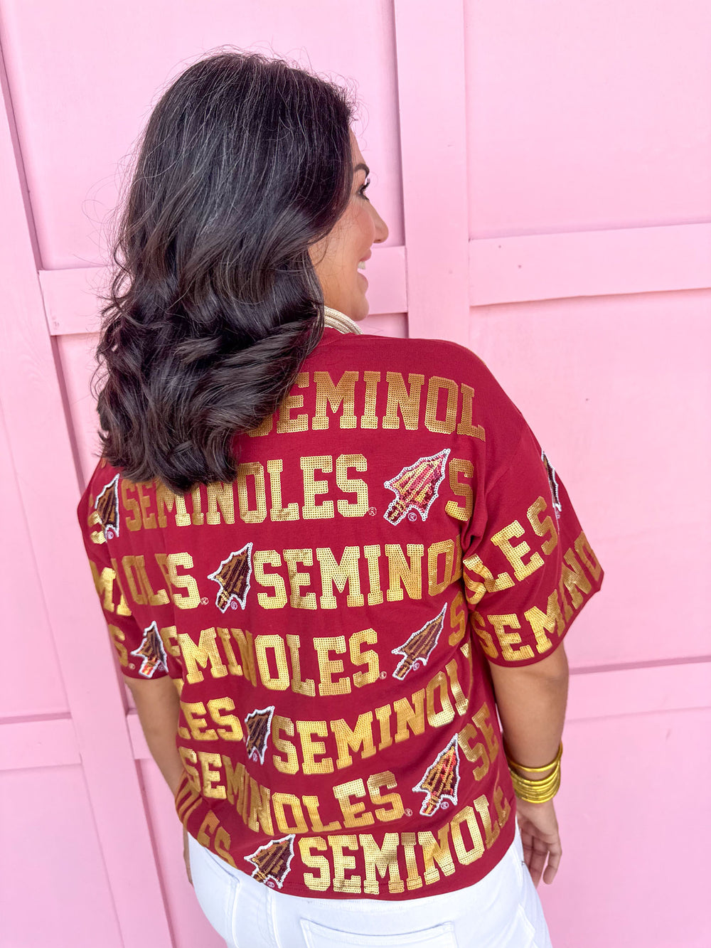 Stewart Simmons | Sequin Repeat Tee - FSU®