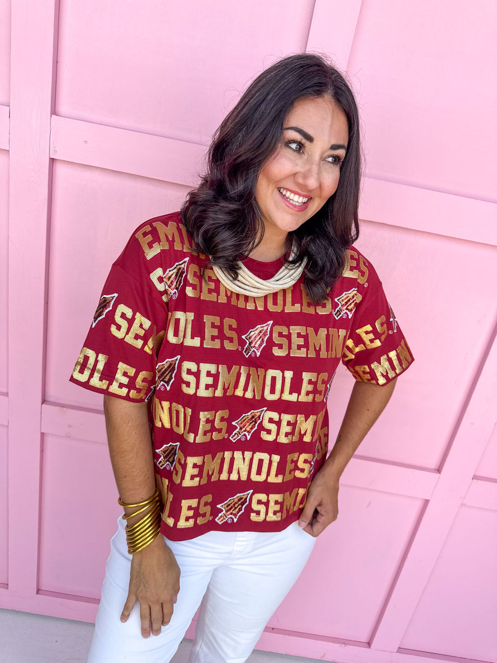 Stewart Simmons | Sequin Repeat Tee - FSU®